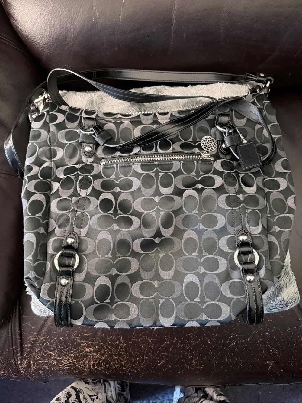 Coach tricolor signature Alexandra shoulder satchel style number F17580/G1193